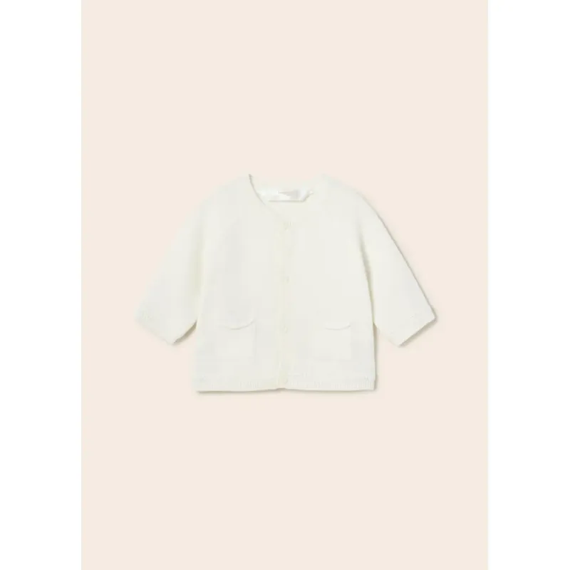CARDIGAN WHIT KNIT 2 POCKETS BOY'S / 1360-084