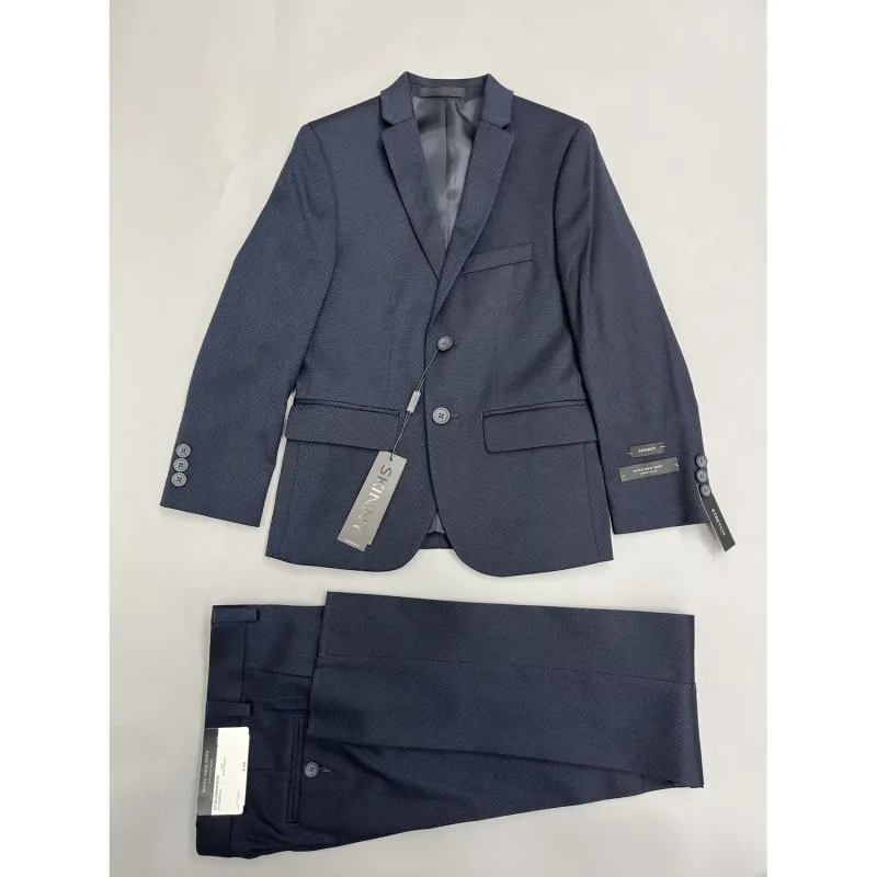 2 PC SUIT NAVY SKINNY FIT TEXTURED TONE ON TONE / BCWL2MAW0696