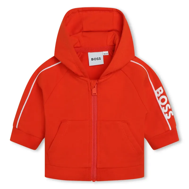 3PC TRACKSUIT & TSHIRT BRIGHT RED & WHITE HOODED WHITE LOGO / J98428-41C