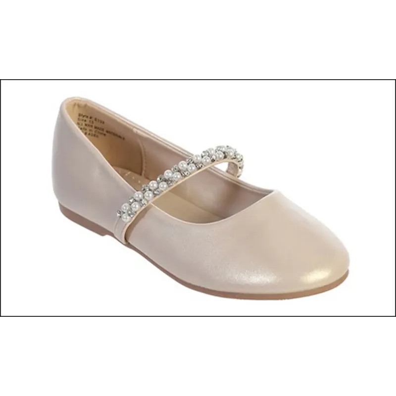 NUDE PINK SHOE PEARL & RHINESTONE STRAP / TTS133-