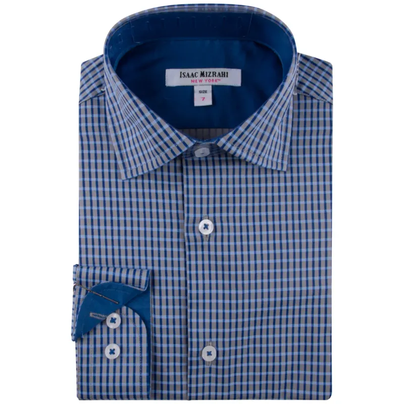 SHIRT GRAY ROYAL BLUE CHECK / SH9564