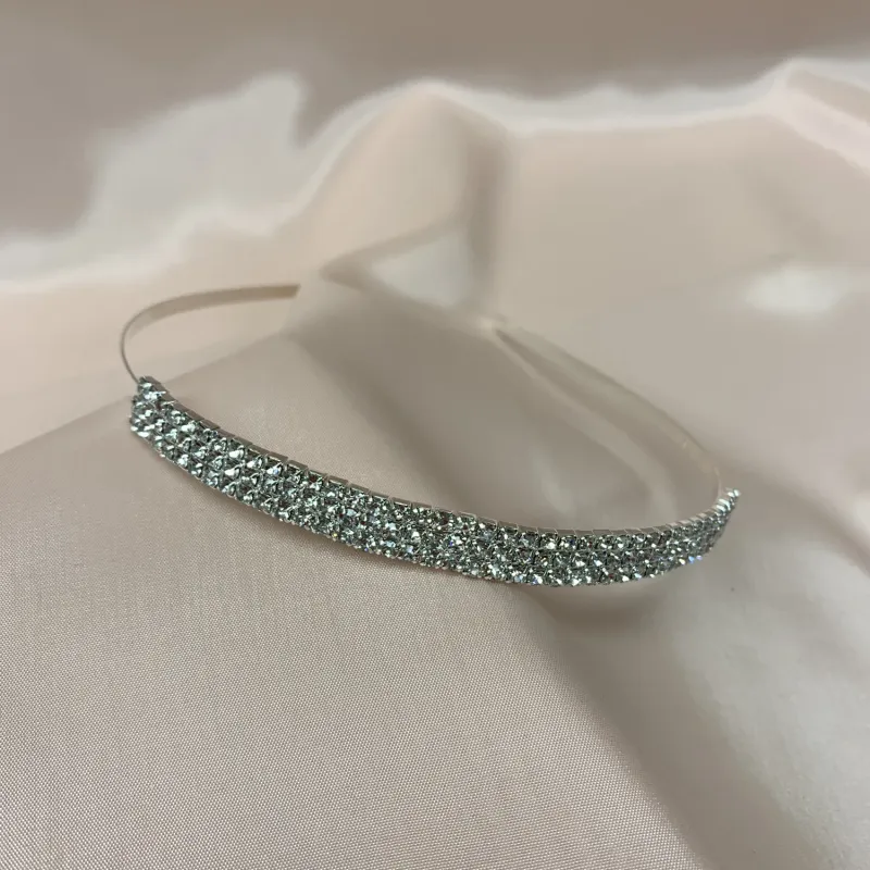 HEADBAND SOLID BAND SMALL RHINESTONES