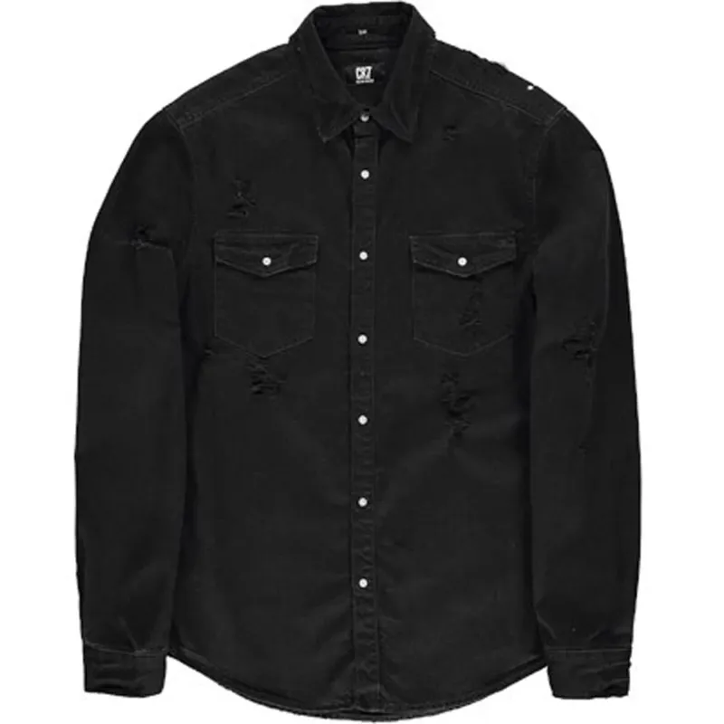 DENIM SHIRT BLACK SLIM FIT 2