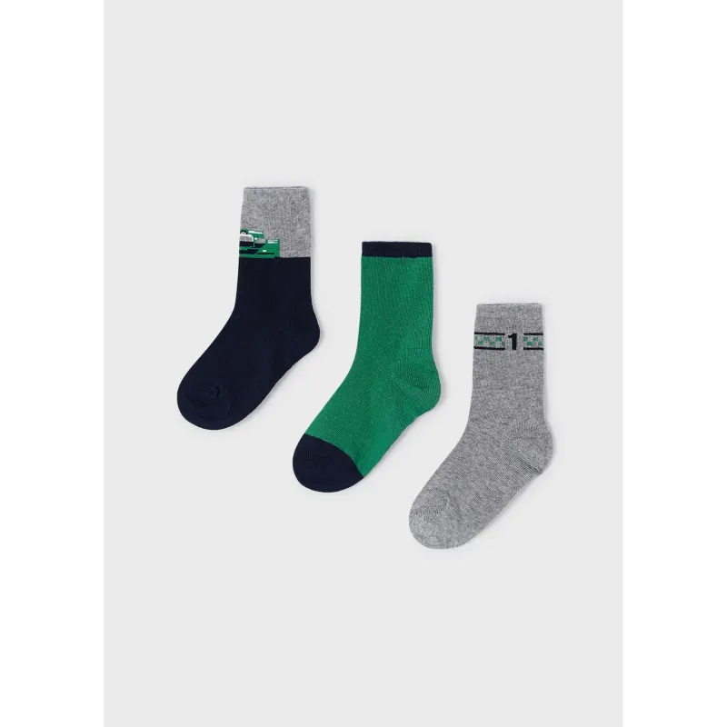 3PACK SOCK SET GREY GREEN NAVY / 10572-081