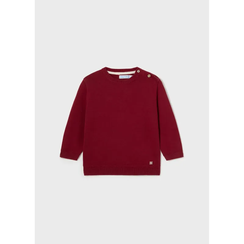 RED KNIT SWEATER BASIC LONG SLEEVE / 309-12