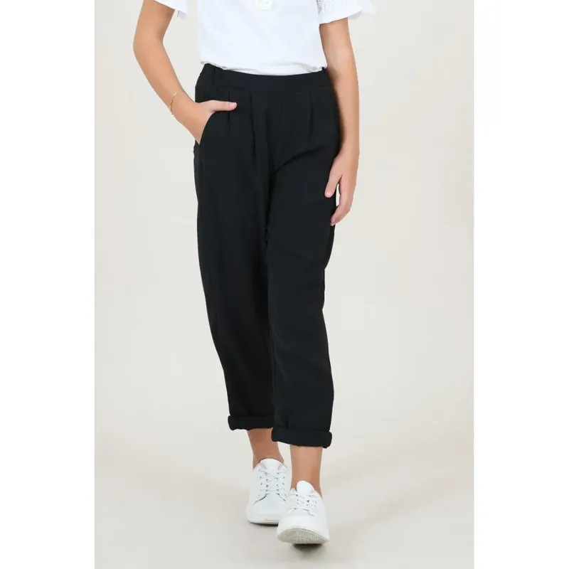 PANT BLACK ADJ WAIST WOVEN / T1227P20