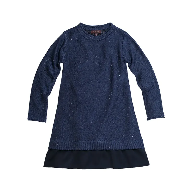 DRESS NAVY KNIT SPARKLY CIRCLES / SANDY