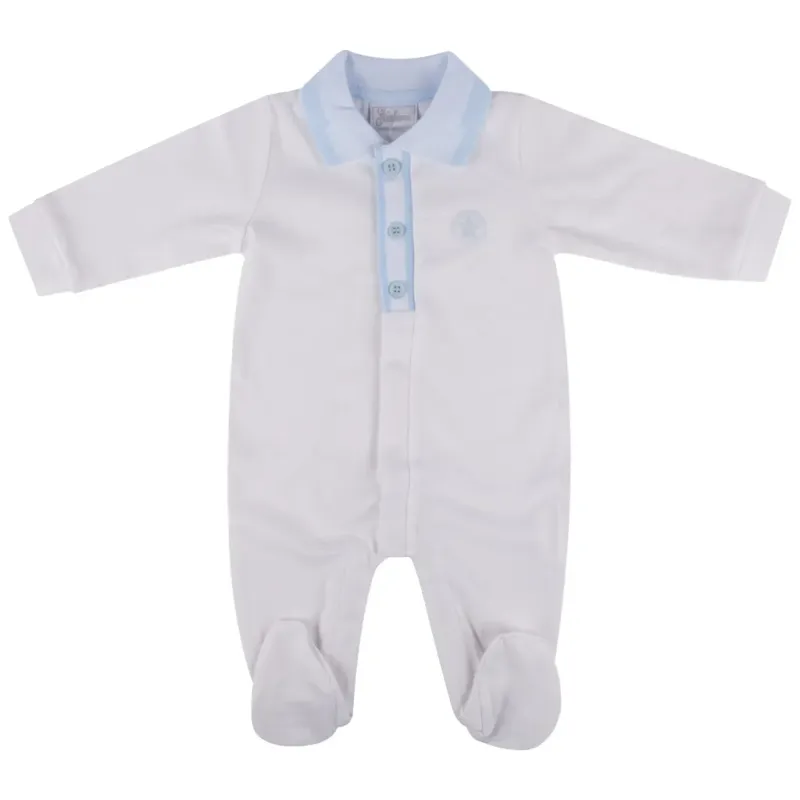 SLEEPER WHITE BLUE LIGHT COLLAR COTTON / 803