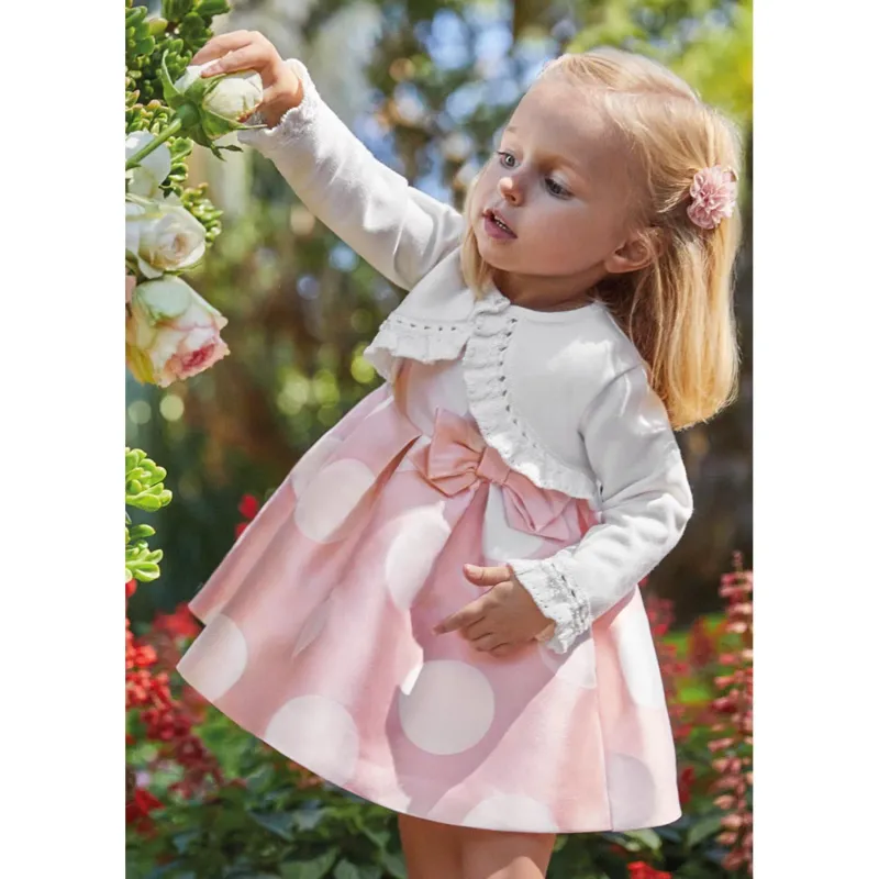 BOLERO CARDIGAN WHITE CROCHET EDGING / 5349-085