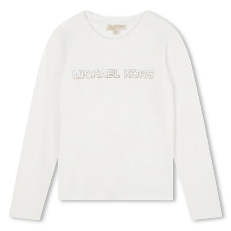 OFF WHITE TSHIRT LONG SLEEVE STRETCH KORS LOGO / R30138-117