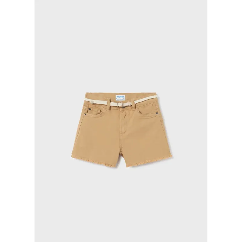 TWILL SHORTS LIGHT BROWN WITH BELT / 275-089