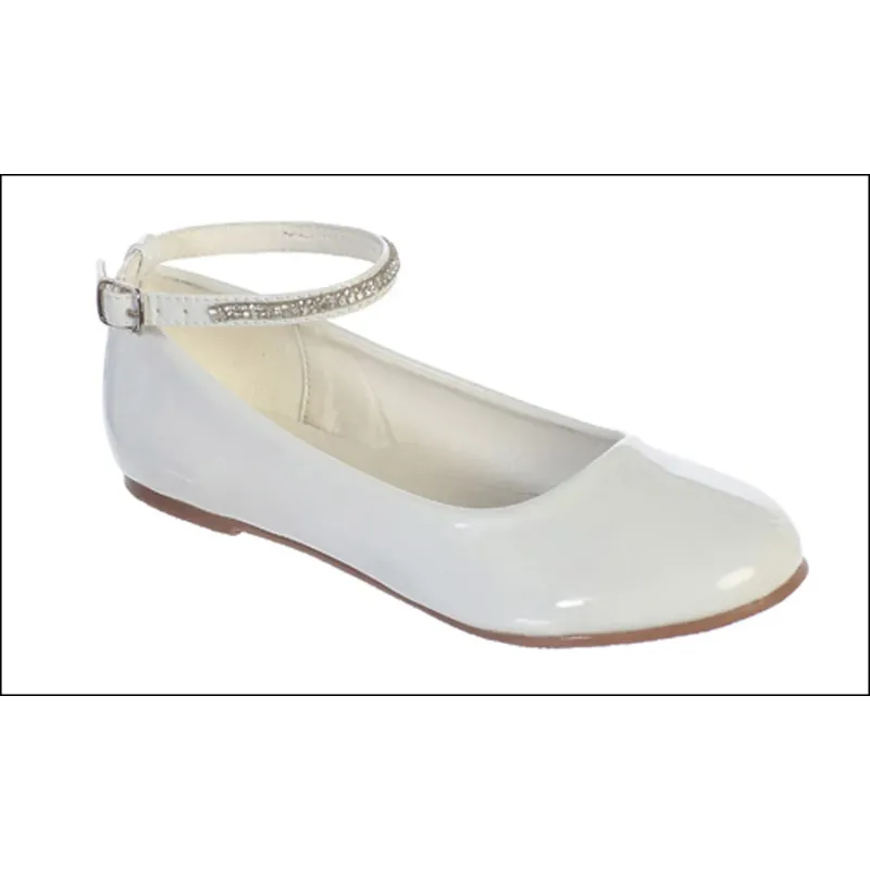 WHITE PATENT RHINESTONE ANKLE STRAP / TTS120-SHOE