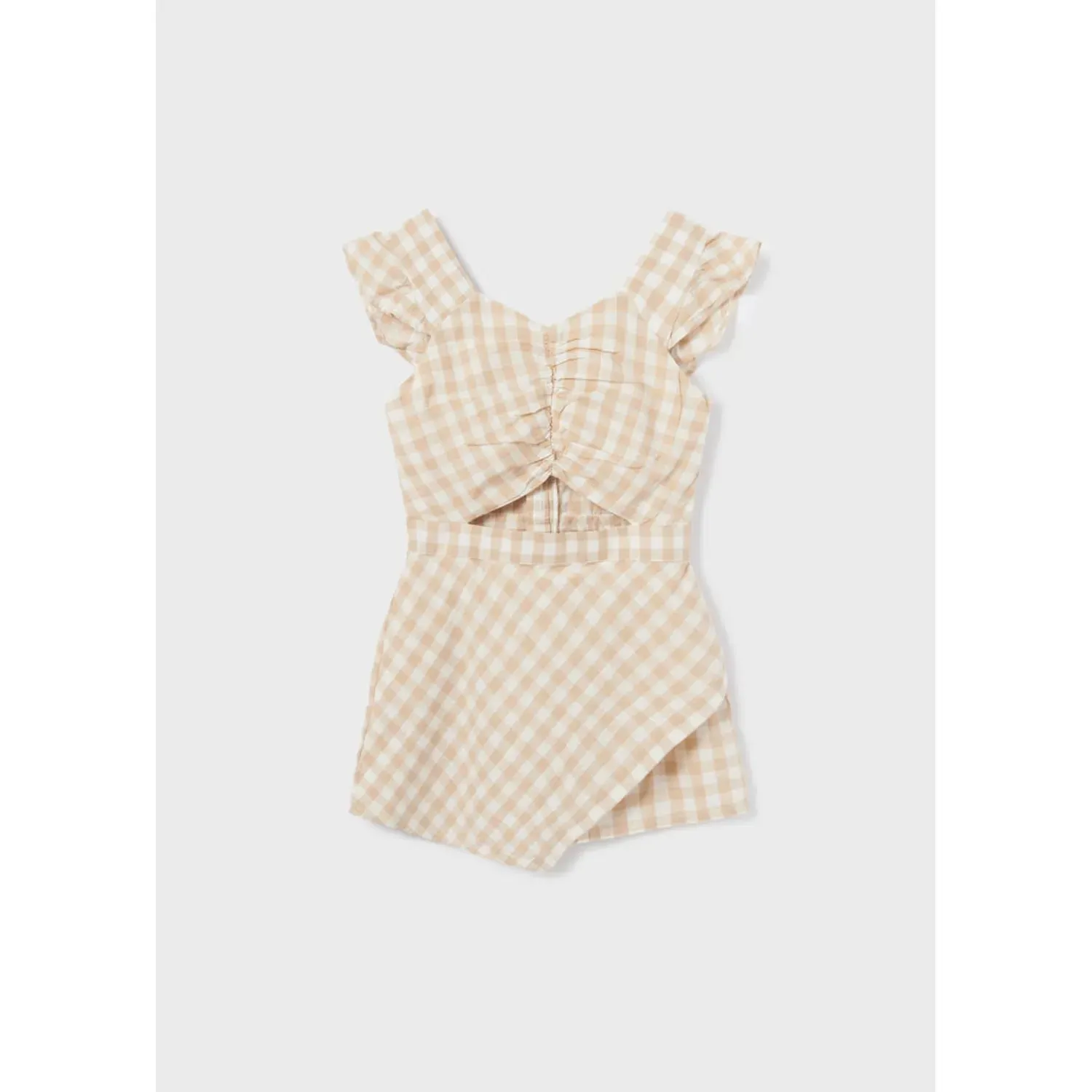 GEOMETRIC ROMPER BEIGE CHECK / 6844-083