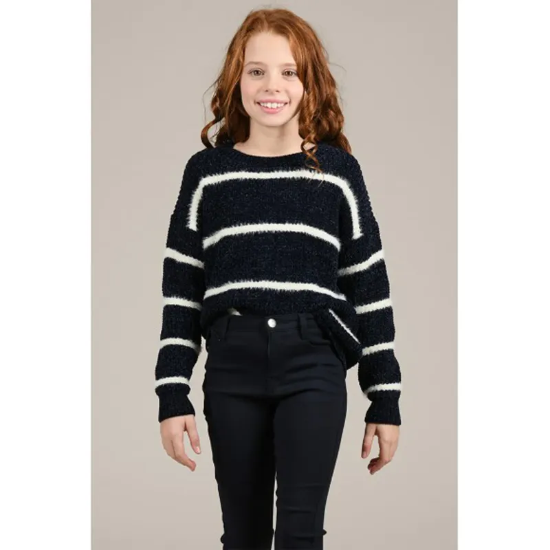 SWEATER NAVY WHITE STRIPE LO