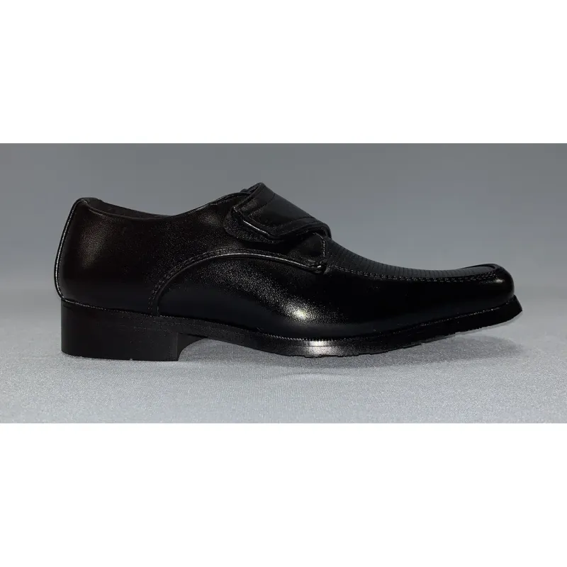 SHOE BLACK VELCRO CLOSURE PIN HOLES FRONT PATTERN / LM15
