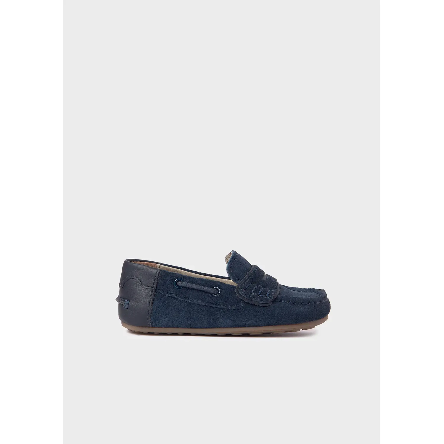 LEATHER MOCCASSIONS NAVY SUEDE SLIP ON / 43577-033