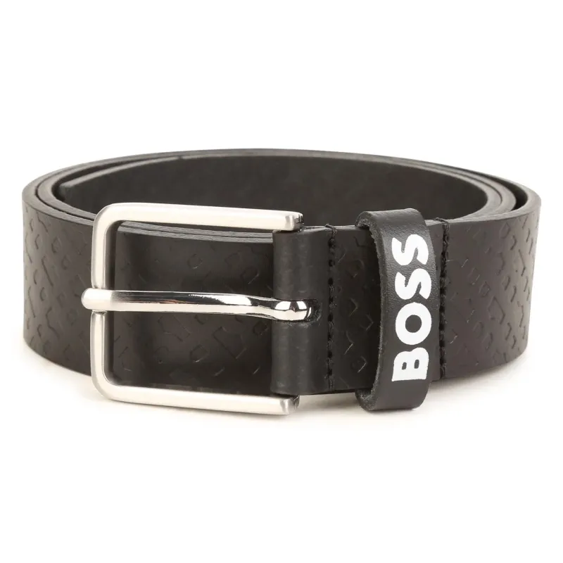 BELT BLACK LASER CUT PATTERN / J20394-09B