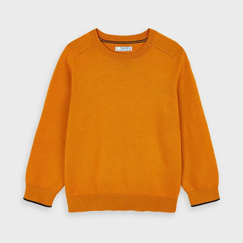 SWEATER ORANGE COTTON CREW NECK / 323