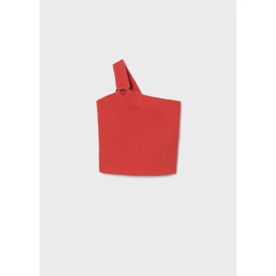 RIBBED TSHIRT BRICK RED 1 SHOULDER STRAP / 6017-060