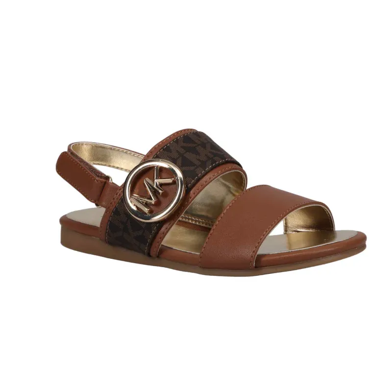 SANDAL BROWN LUGGAGE SYDNEY KENZIE GOLD M K & PRINT LOGO / MK100632C-227