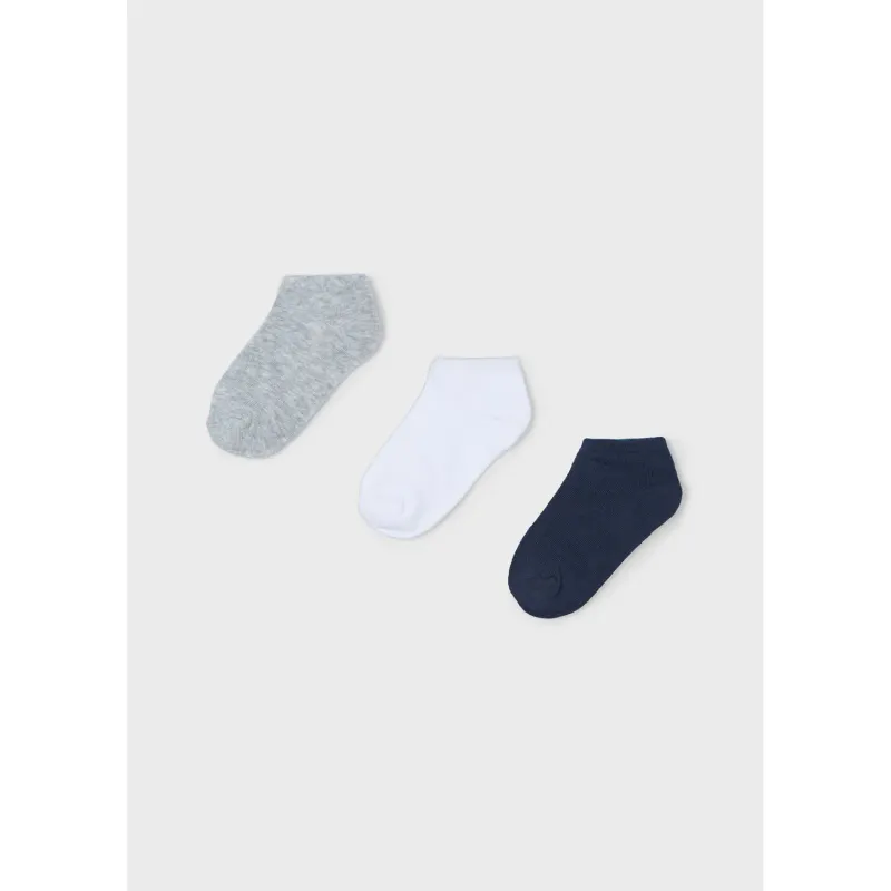 3PC SOCK SET NAVY GREY WHITE SHORT / 10706-027
