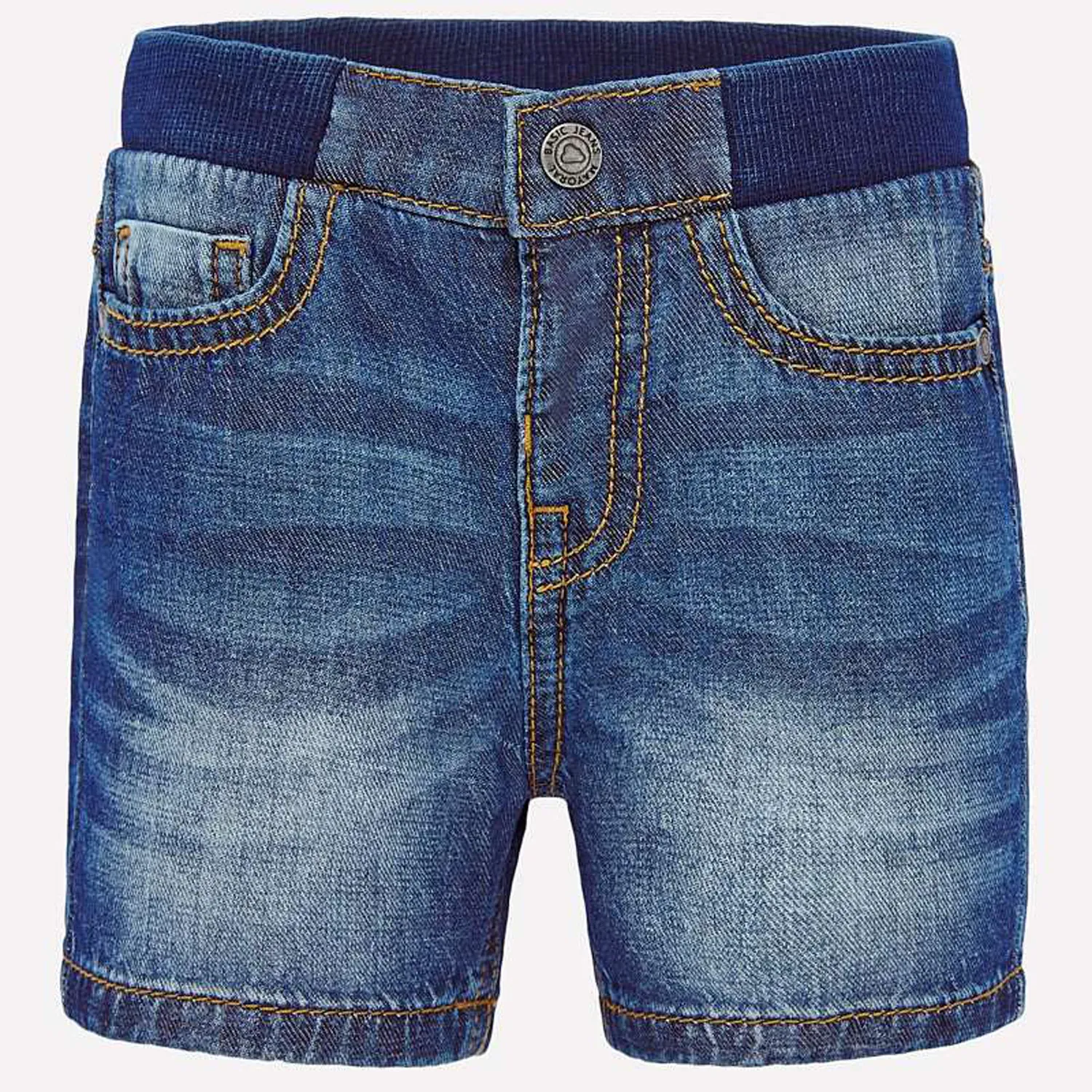 SHORTS DARK DENIM ELASTIC WAIST / 203-063