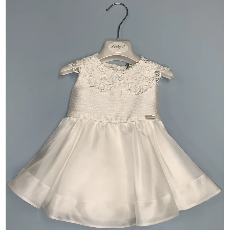 DRESS CREAM LACE COLLAR ORGANZA SKIRT / E2408