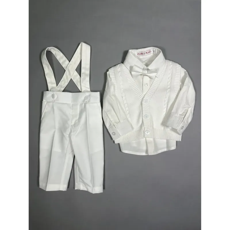 IVORY 4PC KNIT VEST SET FORMAL & BAPTISM / 8202