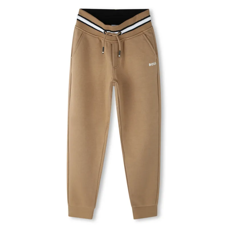 BROWN SWEATPANT WHITE WAISTTRIM / J51151-269