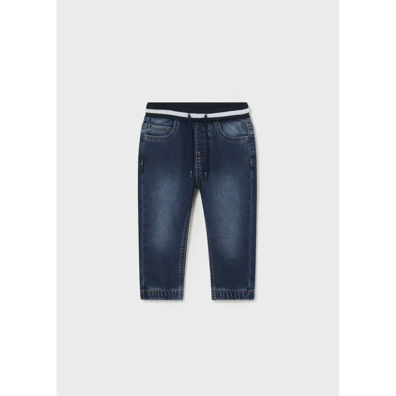 DARK BLUE DENIM JOGGER JEAN ELASTIC WAIST SOFT / 2534-051