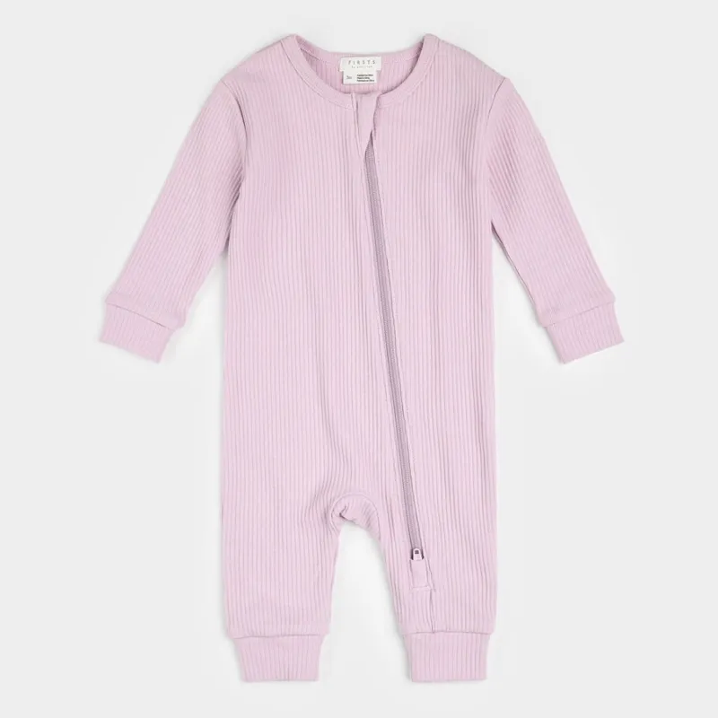LIGHT PURPLE SLEEPER RIBBED NO FEET 2WAY ZIPPER / 24FGL28Q01B