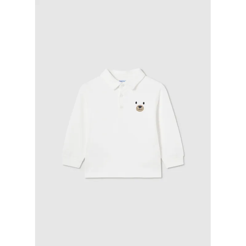 CREAM POLO TOP LONG SLEEVE / 2184-051