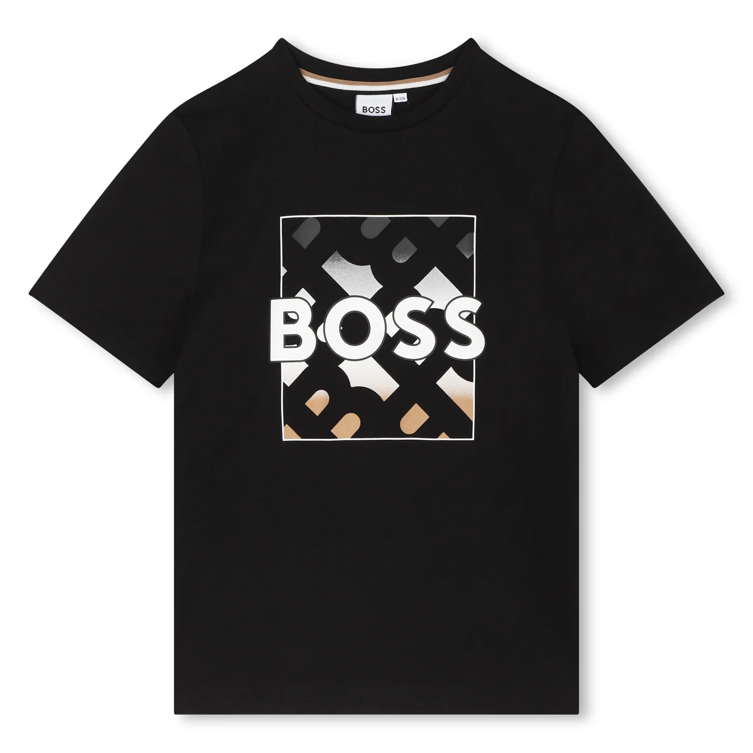 BLACK TSHIRT WHITE FRONT GRAPHIC BOSS LONG SLEEVE / J51219-09B