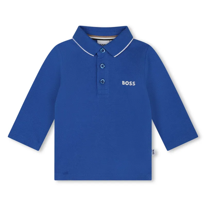 ROYAL BLUE POLO TOP LONG SLEEVE WHITE LOGO / J51280-87A