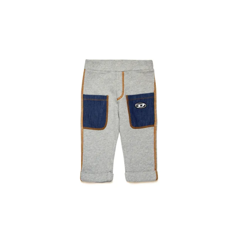 GREY SWEATPANT NAVY DENIM POCKETS / K00578-K963