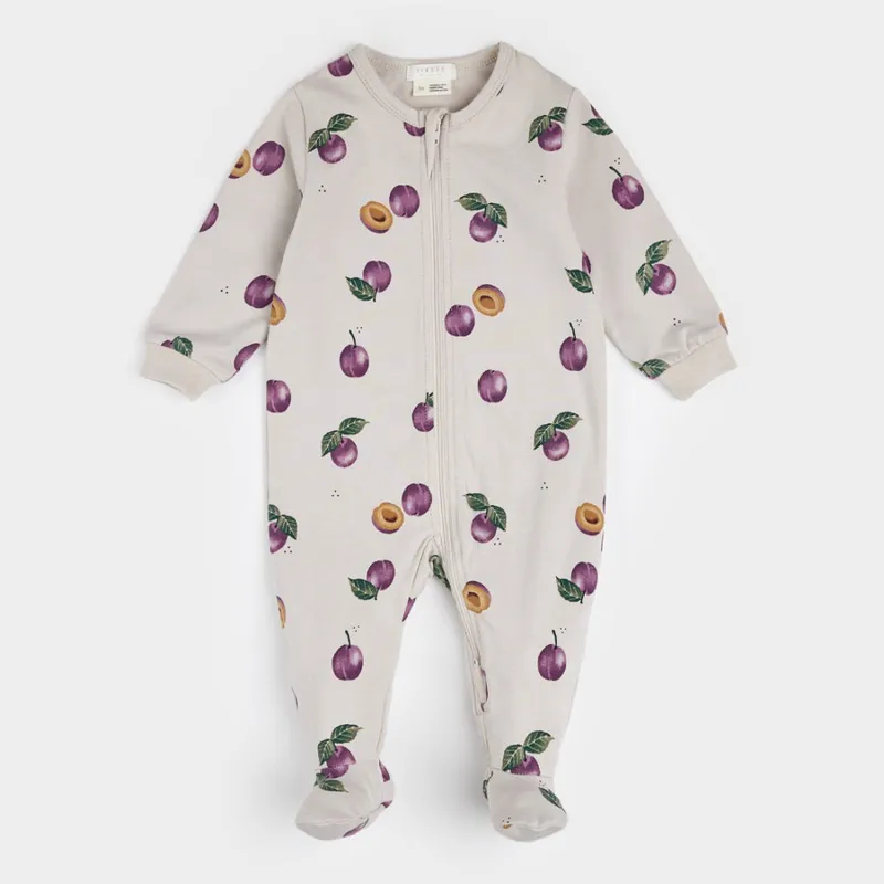 BEIGE SLEEPER PLUM PRINT 2WAY ZIPPER / 24FGL28P01B