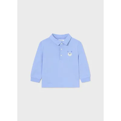 L10819MAY / 2184-049 SKY BLUE POLO TOP LONG SLEEVE