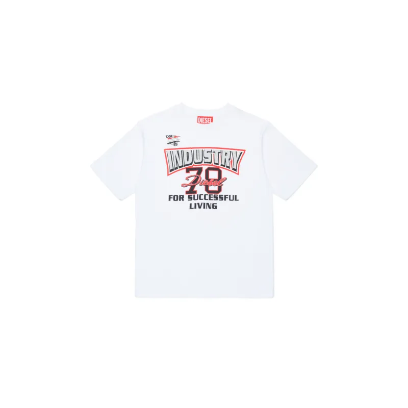 WHITE TSHIRT SHORT SLEEVE 70 DIESEL INDUSTRY LOGO / J01970-K100