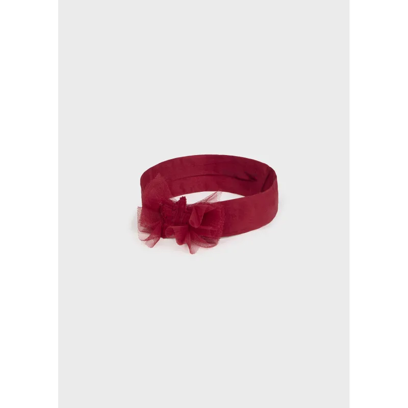 781-049 RED STRETCH HEADBAND TULLE TRIM / 10781-049