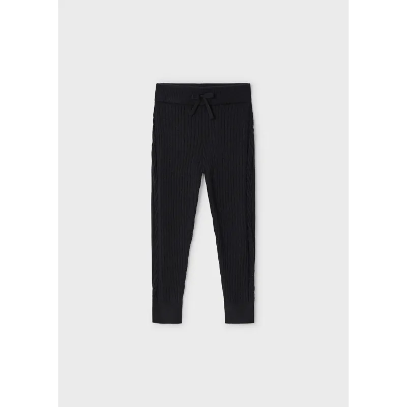 BLACK KNIT LEGGING RIBBED / 10812-057