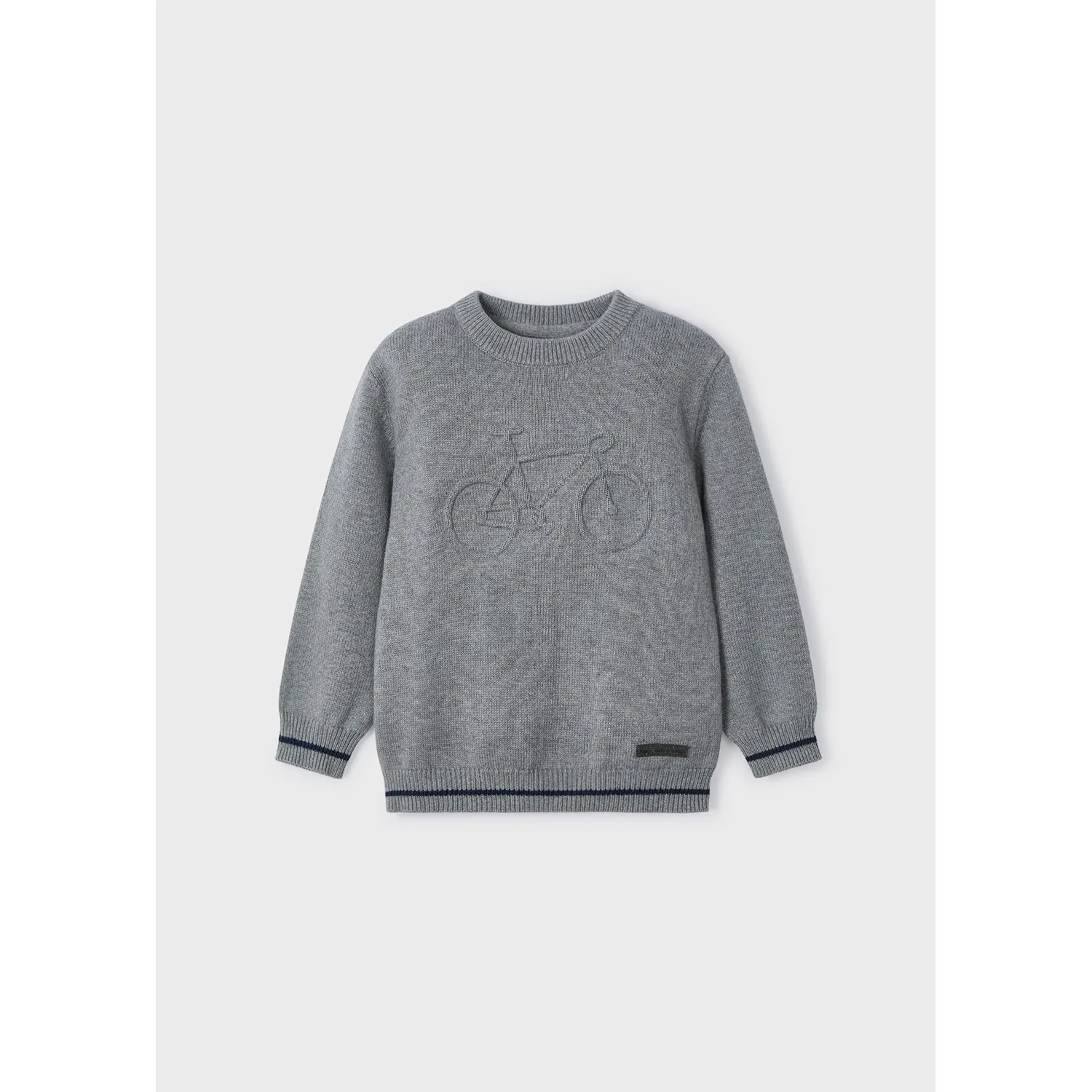 GREY KNIT SWEATER EMBOSSED BICYCLE / 4341-061