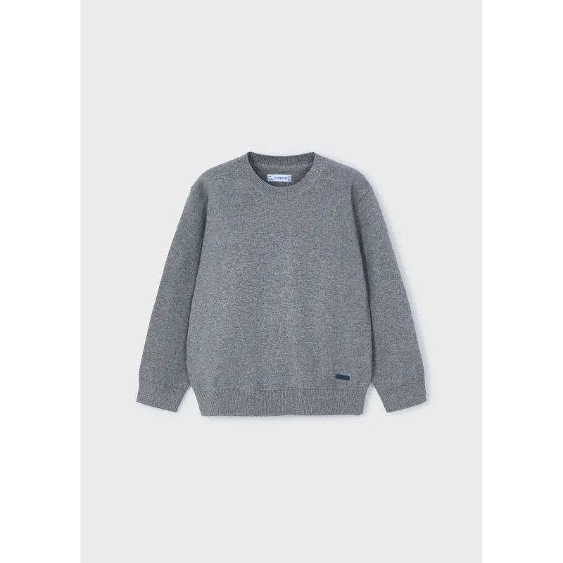 GREY KNIT SWEATER ROUND NECK LONG SLEEVE / 323-078