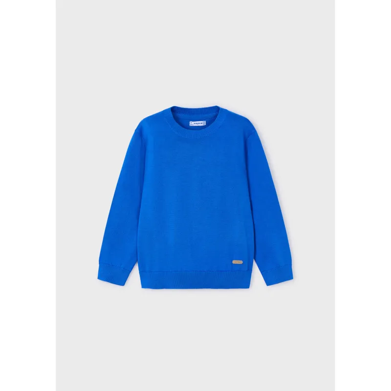BLUE KNIT SWEATER LONG SLEEVE ROUND NECK / 323-077