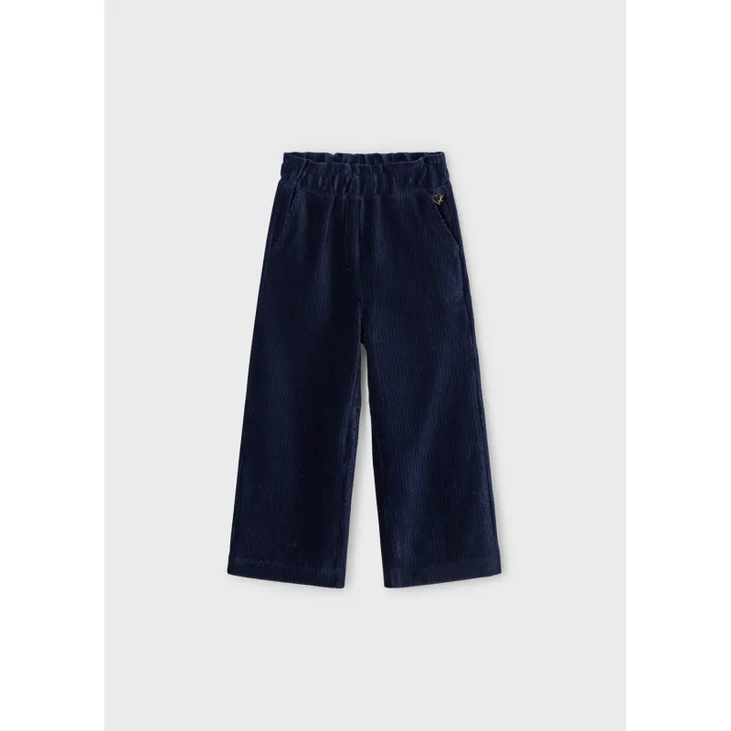NAVY RIBBED PANT SHIMMER 2 POCKETS / 4544-023