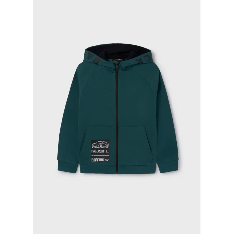 EVERGREEN HOODED CARDIGAN ZIP CLOSURE / 7464-042