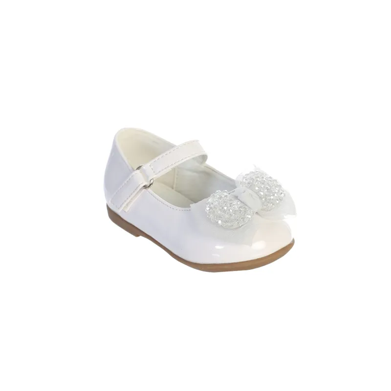 WHITE BABY CRYSTAL BOW / TTS143-SHOE