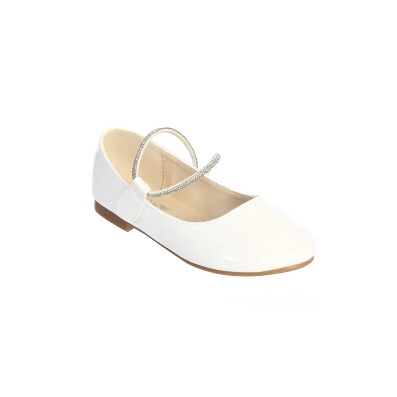 DRESS SHOE IVORY PATENT RHINESTONE STRAPS / TTS165