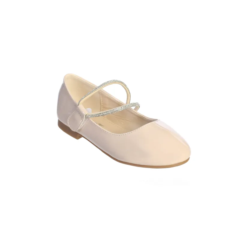 DRESS SHOE BLUSH PINK PATENT RHINESTONE STRAPS / TTS165