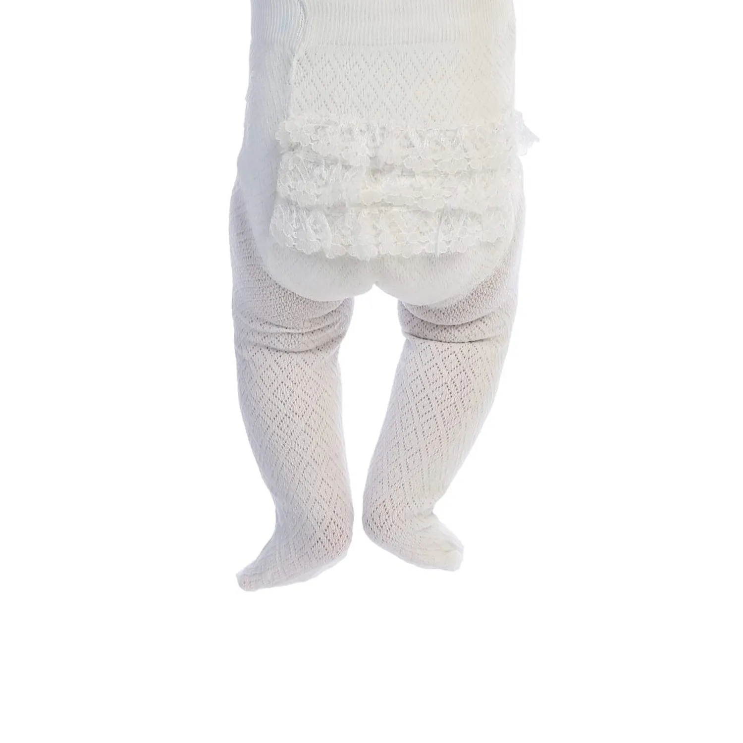 WHITE BABY TIGHT RUFFLE TRIM / 8502