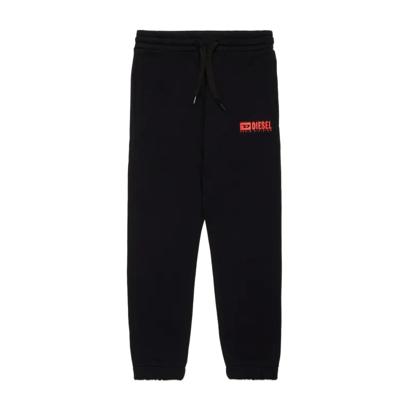 BLACK SWEATPANT RED DIESEL LOGO / J02316-K9002